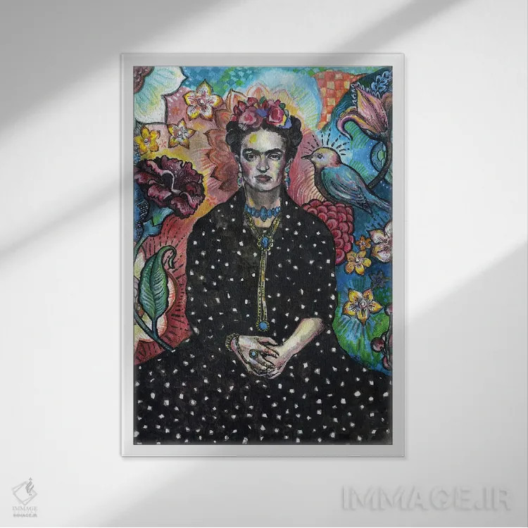 تابلو دکوراتیو فریدا اثر فانیتسا پترو - نمای قابدار سفید