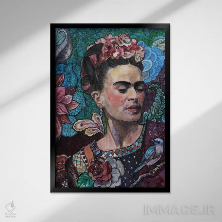 تابلو دکوراتیو فریدا اثر فانیتسا پترو - نمای قابدار مشکی