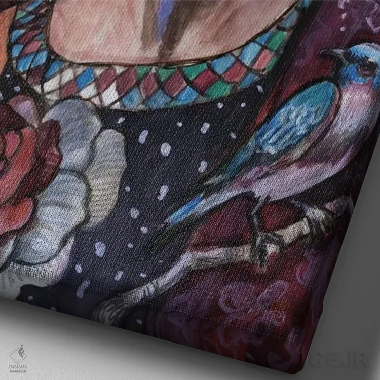 تابلو دکوراتیو فریدا اثر فانیتسا پترو - نمای نزدیک بافت بوم