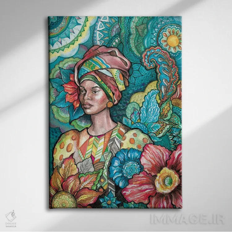 تابلو دکوراتیو گل آفریقایی اثر فانیتسا پترو - نمای روبهرو روی دیوار