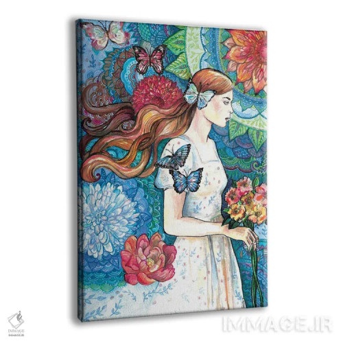 تابلو دکوراتیو گل ها و پروانه ها اثر فانیتسا پترو - نمای پرسپکتیو محصول