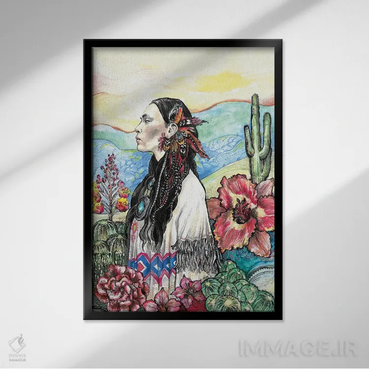 تابلو دکوراتیو گل صحرایی اثر فانیتسا پترو - نمای قابدار مشکی