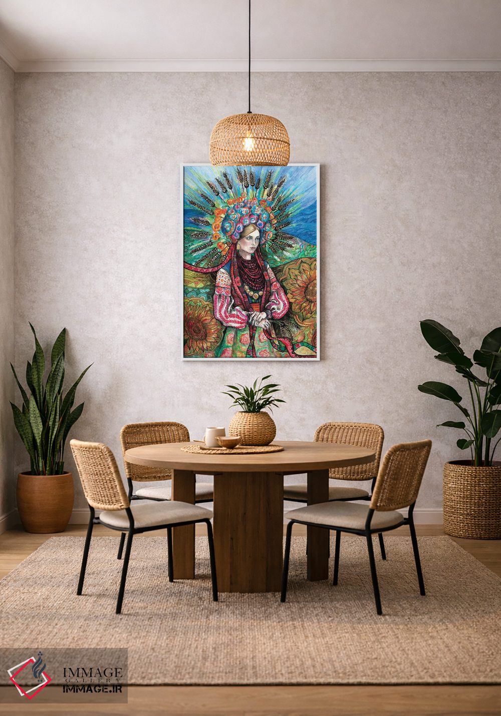 تابلو دکوراتیو تاج گل اوکراینی اثر فانیتسا پترو - D1W