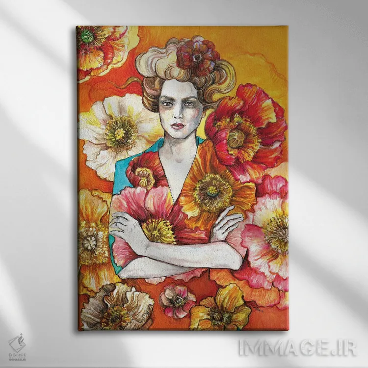 تابلو دکوراتیو شقایق دریایی اثر فانیتسا پترو - نمای روبهرو روی دیوار