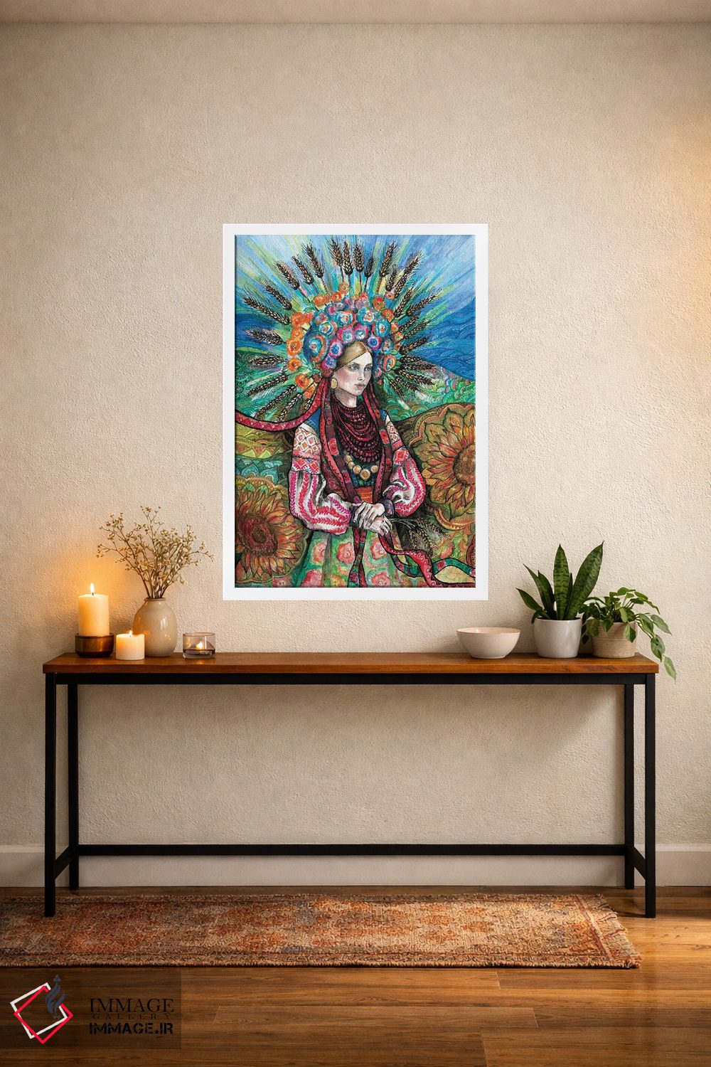 تابلو دکوراتیو تاج گل اوکراینی اثر فانیتسا پترو - D2W