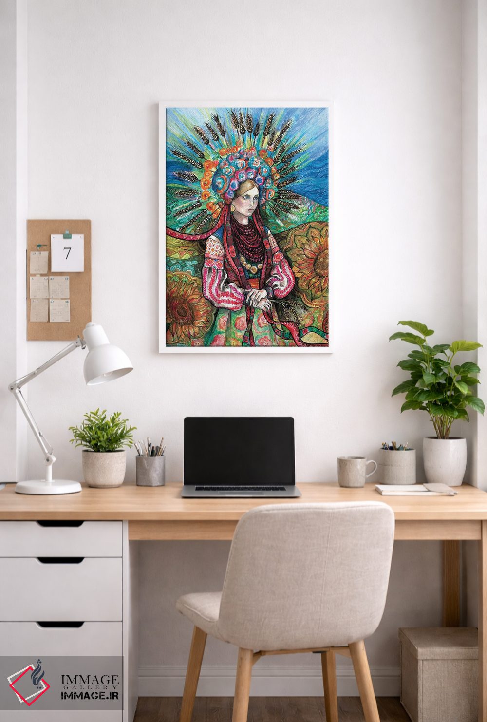 تابلو دکوراتیو تاج گل اوکراینی اثر فانیتسا پترو - D3W