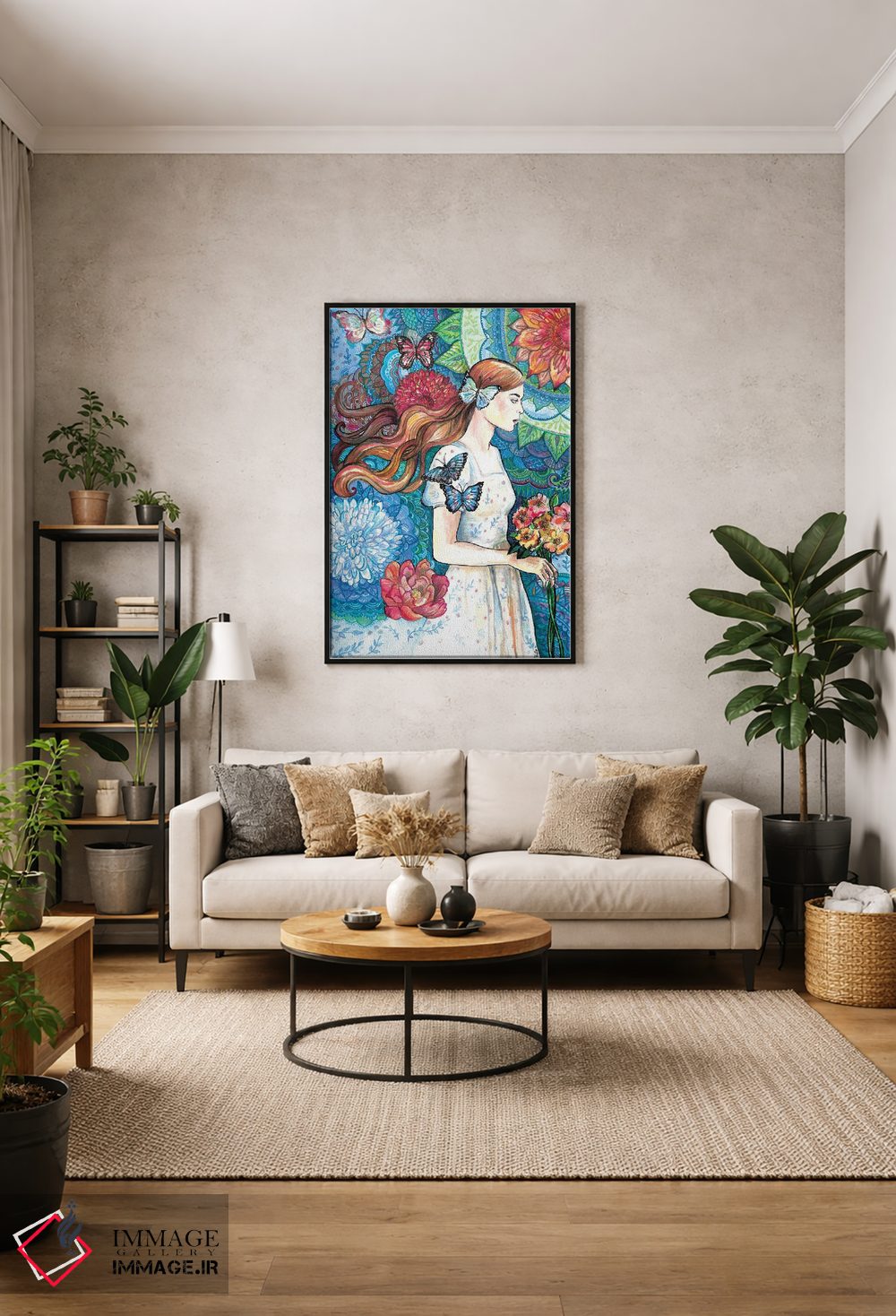 تابلو دکوراتیو گل ها و پروانه ها اثر فانیتسا پترو - D2B