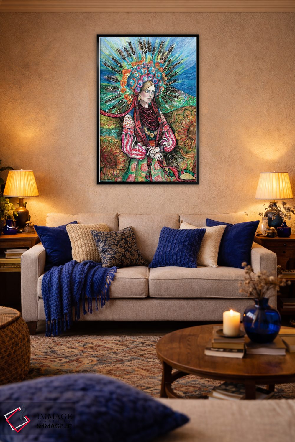 تابلو دکوراتیو تاج گل اوکراینی اثر فانیتسا پترو - D5B