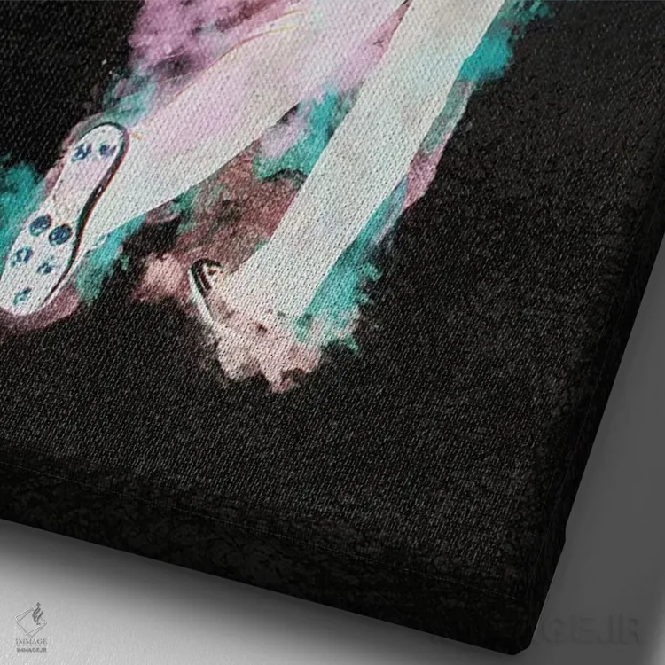 تابلو دکوراتیو گلف اثر فانیتسا پترو - نمای نزدیک بافت بوم