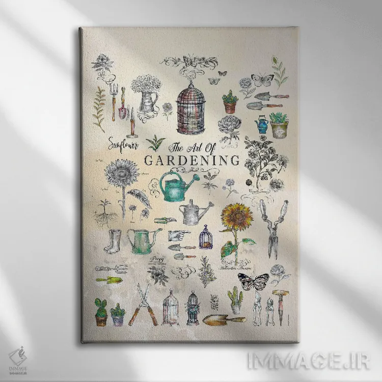 تابلو دکوراتیو هنر باغبانی اثر فانیتسا پترو - نمای روبهرو روی دیوار