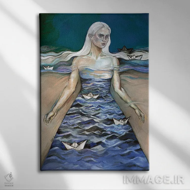 تابلو دکوراتیو فراواقعی اثر فانیتسا پترو - نمای روبهرو روی دیوار