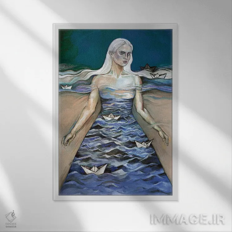 تابلو دکوراتیو فراواقعی اثر فانیتسا پترو - نمای قابدار سفید