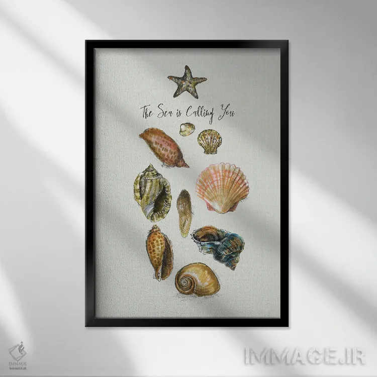 تابلو دکوراتیو دریا تو را می خواند اثر فانیتسا پترو - نمای قابدار مشکی