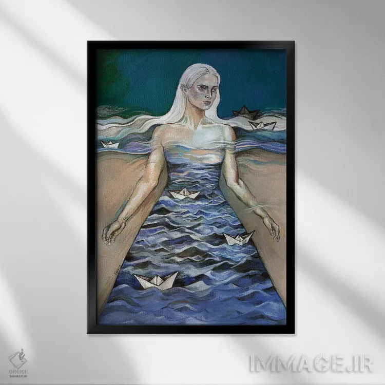 تابلو دکوراتیو فراواقعی اثر فانیتسا پترو - نمای قابدار مشکی