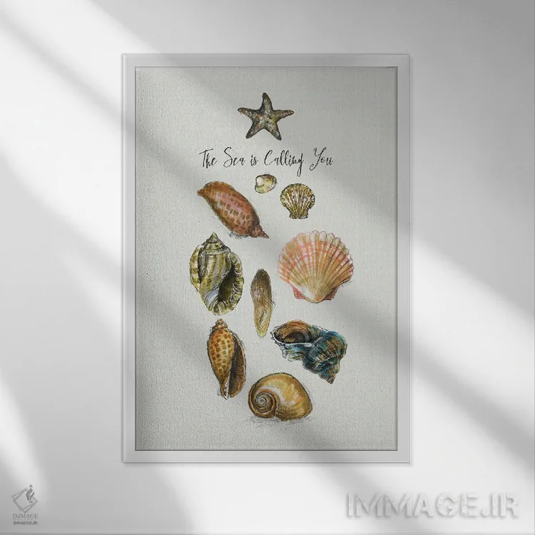 تابلو دکوراتیو دریا تو را می خواند اثر فانیتسا پترو - نمای قابدار سفید