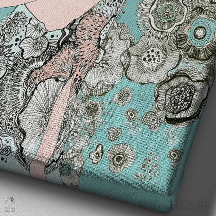 تابلو دکوراتیو گل ها و عینک آفتابی ۱ اثر فانیتسا پترو - نمای نزدیک بافت بوم