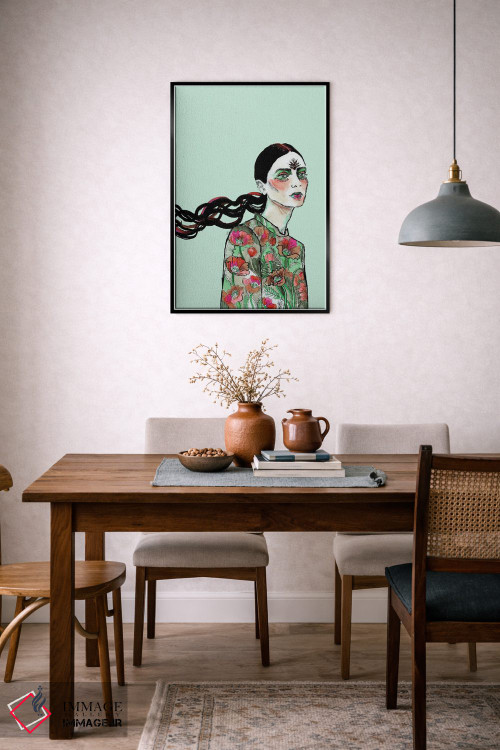 تابلو دکوراتیو موهای قرمز و مشکی ۳ اثر فانیتسا پترو - D6B