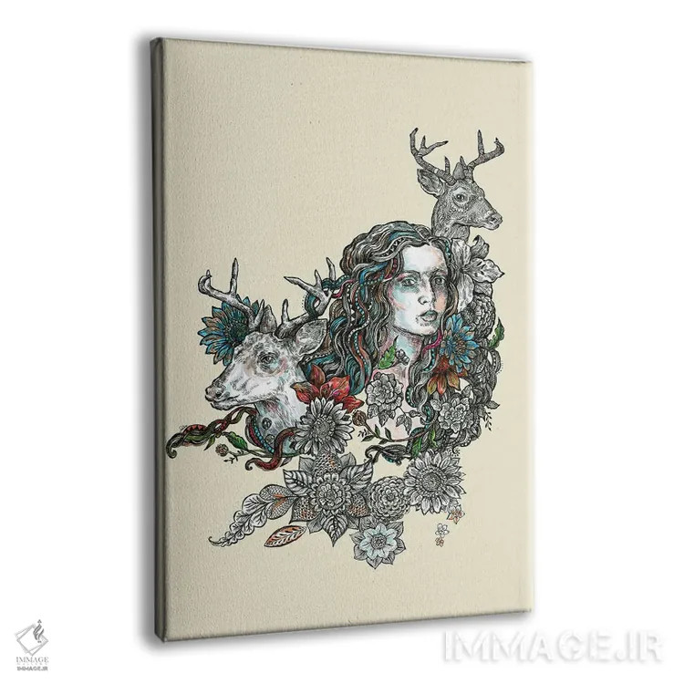 تابلو دکوراتیو حیوان روحی: گوزن اثر فانیتسا پترو - نمای پرسپکتیو محصول