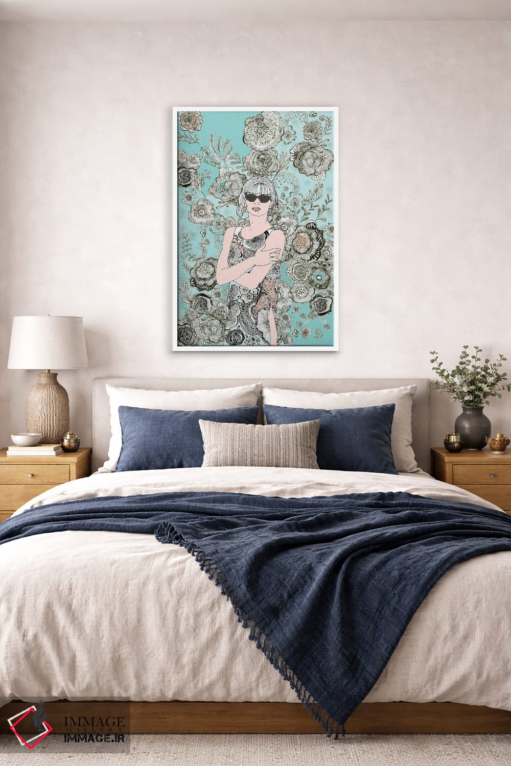 تابلو دکوراتیو گل ها و عینک آفتابی ۱ اثر فانیتسا پترو - D4W