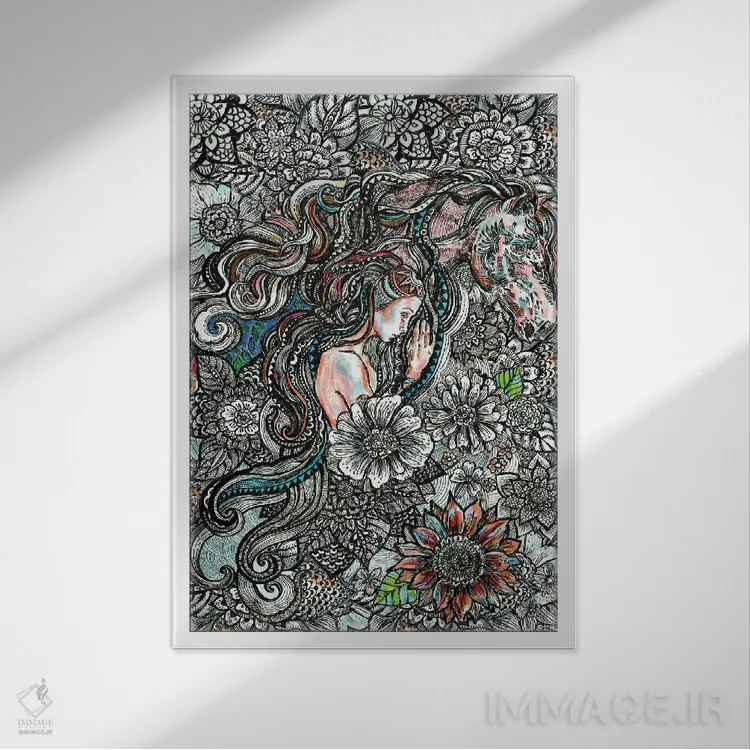 تابلو دکوراتیو حیوان روحی: اسب اثر فانیتسا پترو - نمای قابدار سفید