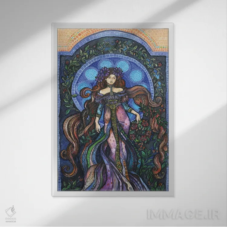 تابلو کلاسیک بهار به سبک آرت نوو اثر فانیتسا پترو - نمای قابدار سفید