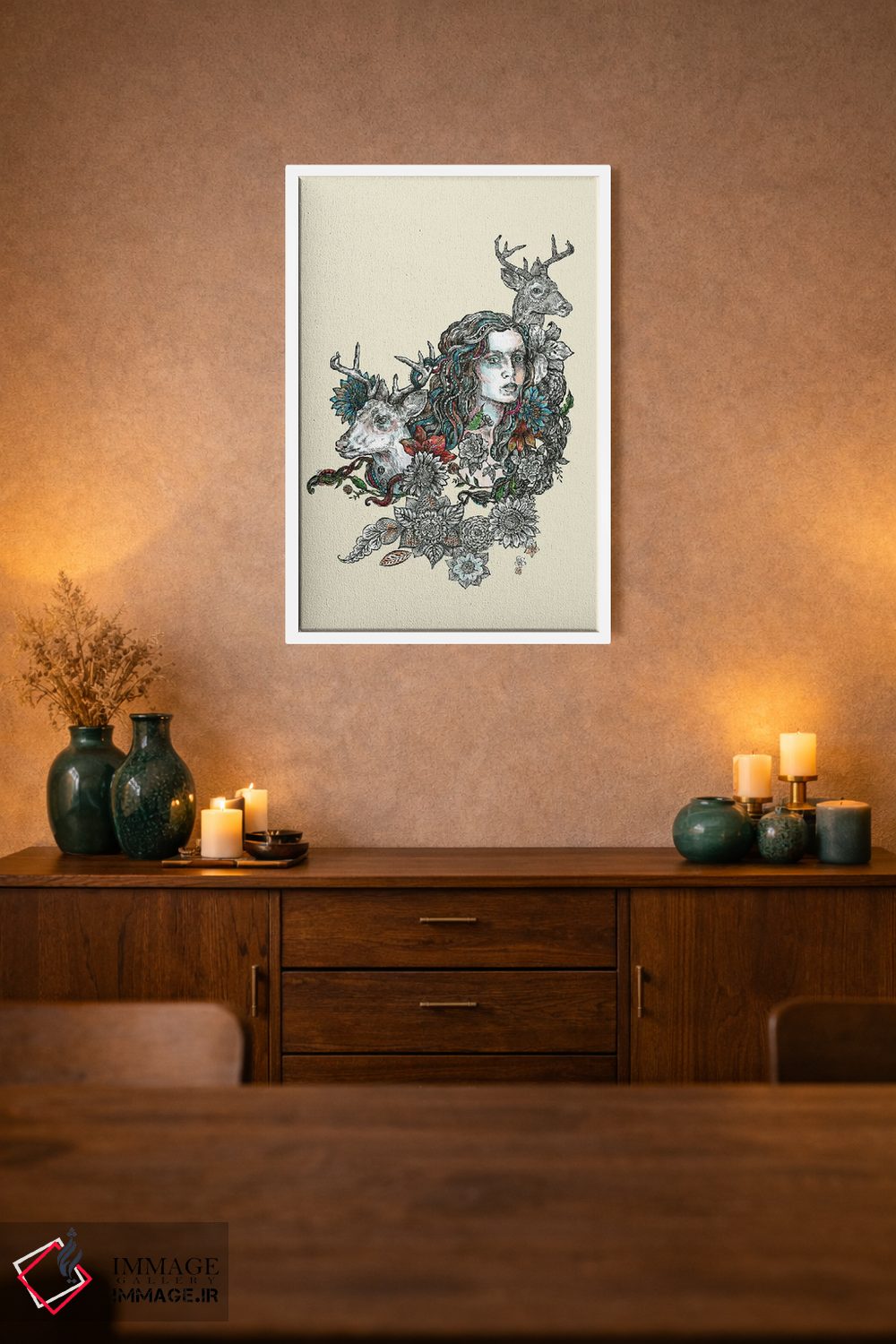 تابلو دکوراتیو حیوان روحی: گوزن اثر فانیتسا پترو - D1W