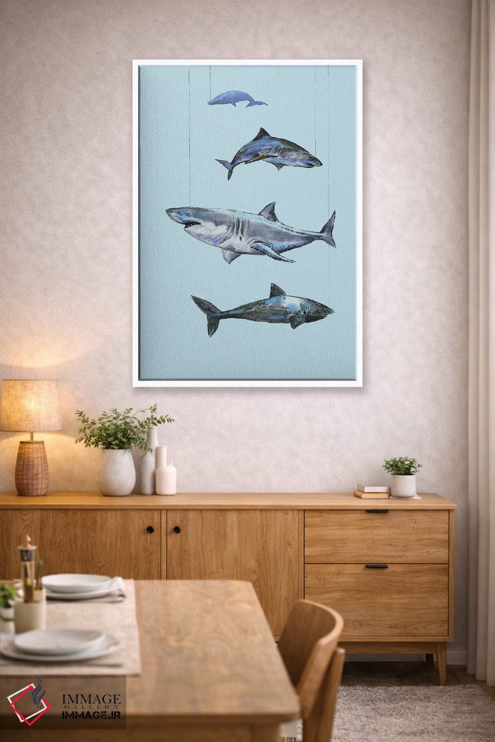 تابلو دکوراتیو چهار کوسه اثر فانیتسا پترو - D3W