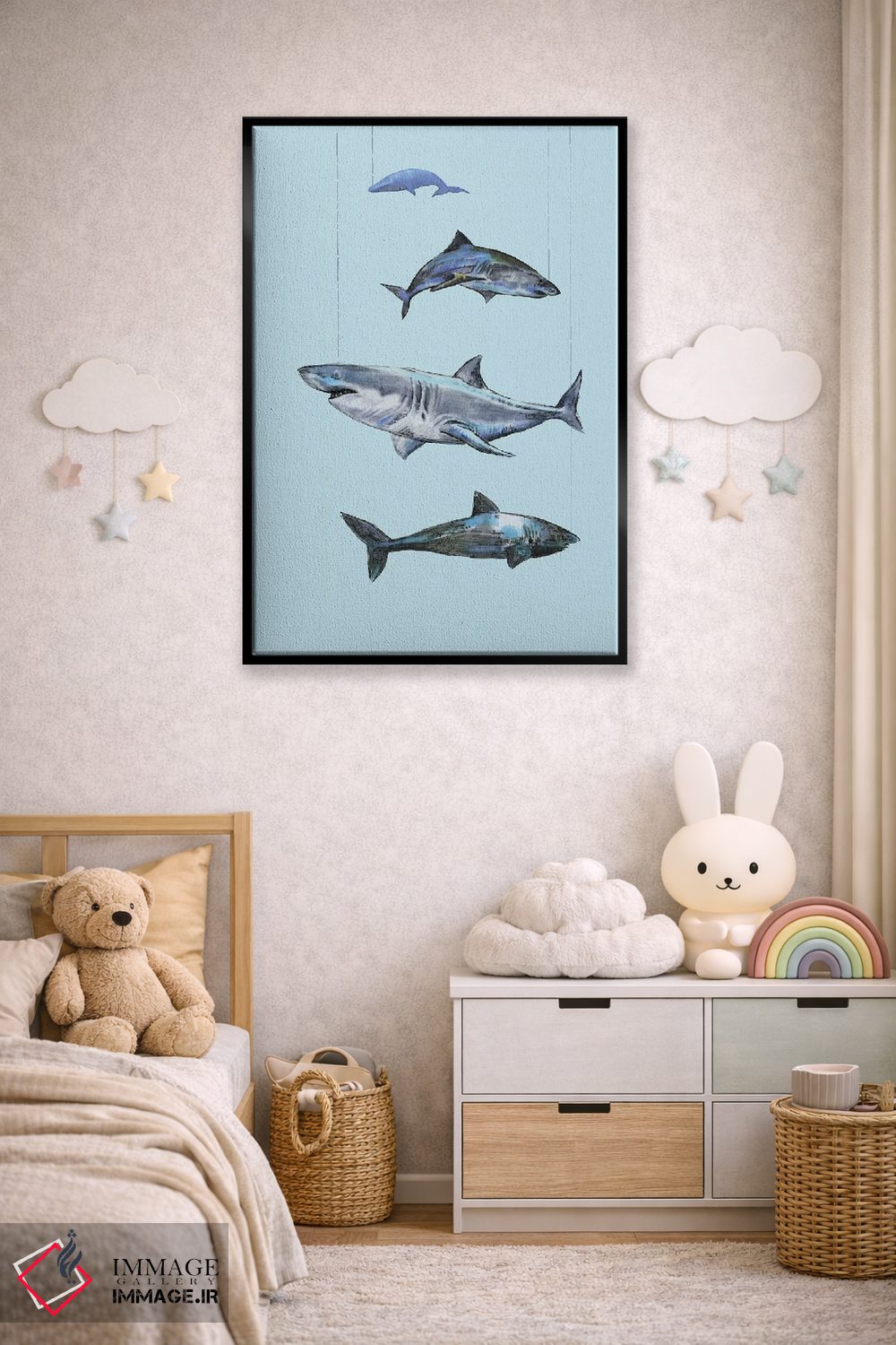 تابلو دکوراتیو چهار کوسه اثر فانیتسا پترو - D5B