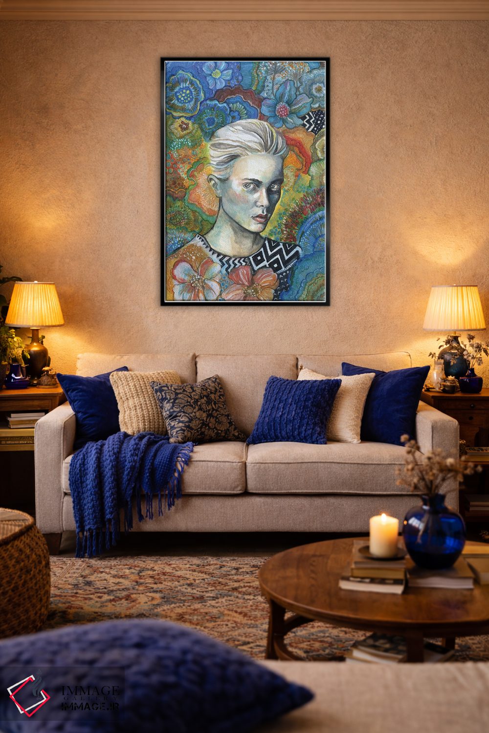 تابلو دکوراتیو هندسی گلدار اثر فانیتسا پترو - D6B