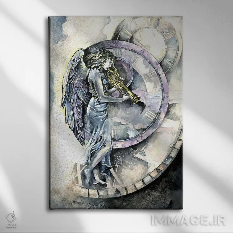تابلو دکوراتیو فرشته زمان اثر فانیتسا پترو - نمای روبهرو روی دیوار