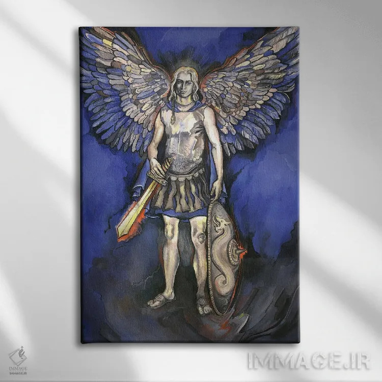 تابلو دکوراتیو هفت فرشته مقرب؟ - فرشته میکائیل اثر فانیتسا پترو - نمای روبهرو روی دیوار