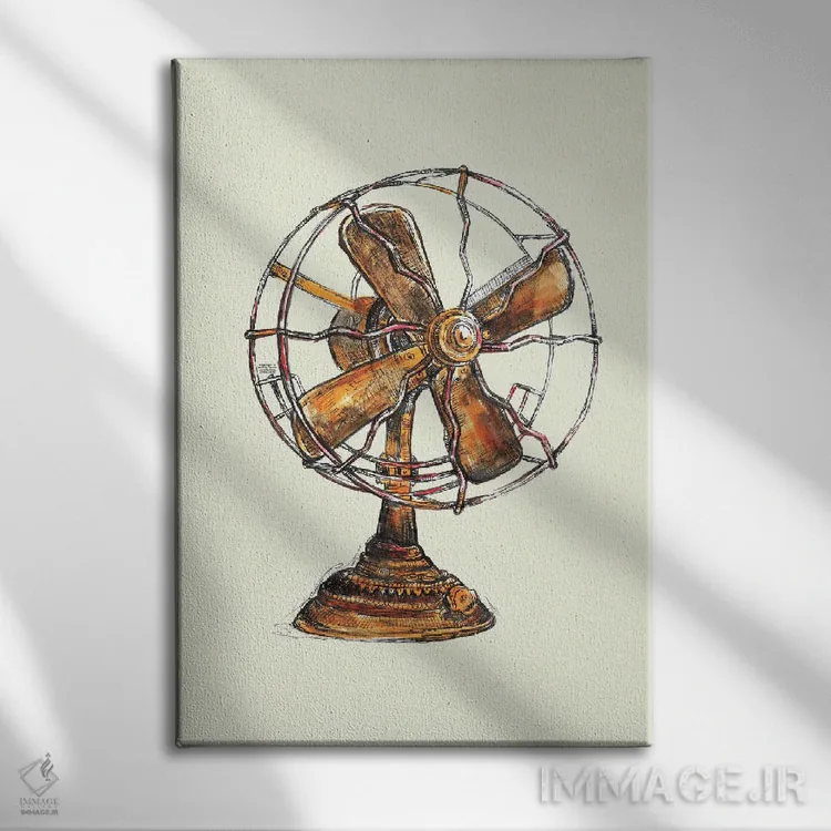 تابلو دکوراتیو پنکه قدیمی اثر فانیتسا پترو - نمای روبهرو روی دیوار