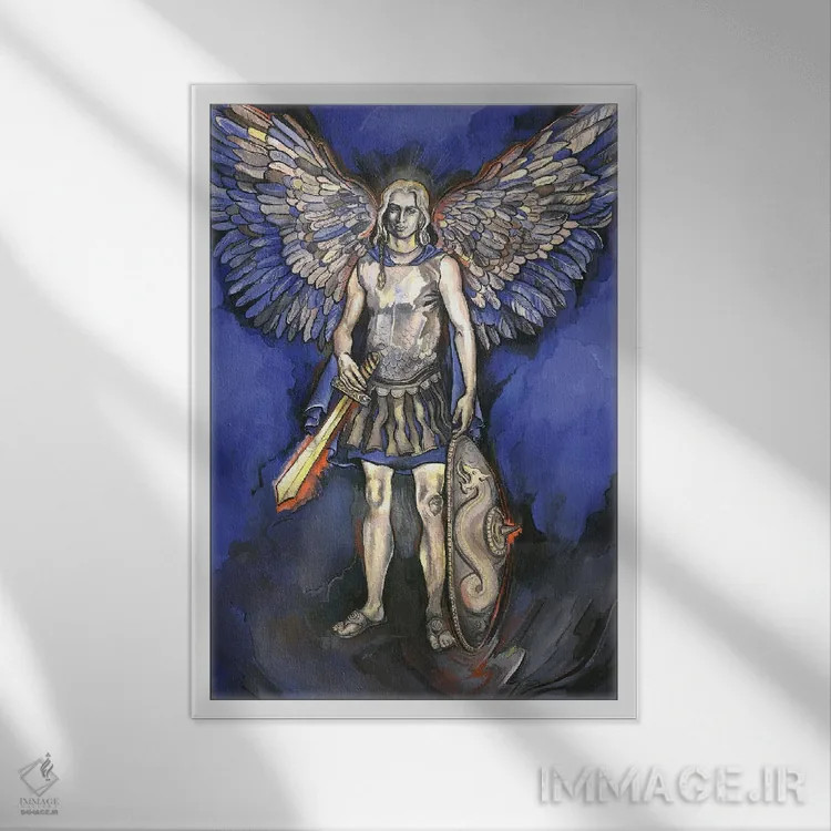 تابلو دکوراتیو هفت فرشته مقرب؟ - فرشته میکائیل اثر فانیتسا پترو - نمای قابدار سفید