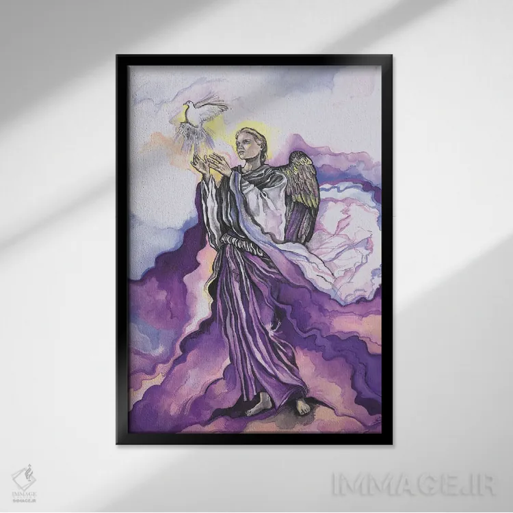 تابلو دکوراتیو هفت فرشته مقرب اثر فانیتسا پترو - نمای قابدار مشکی