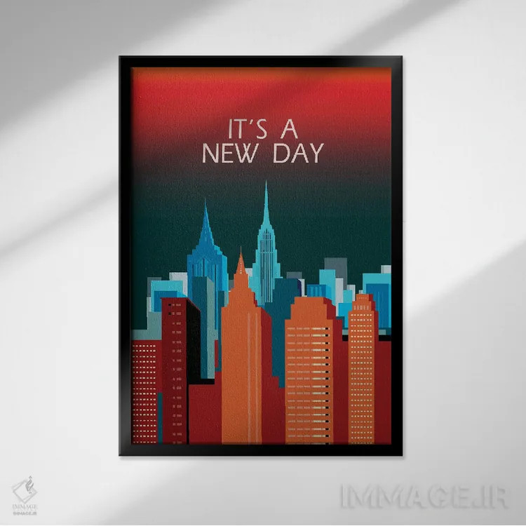 تابلو مدرن امروز روز تازه ای است اثر فانیتسا پترو - نمای قابدار مشکی