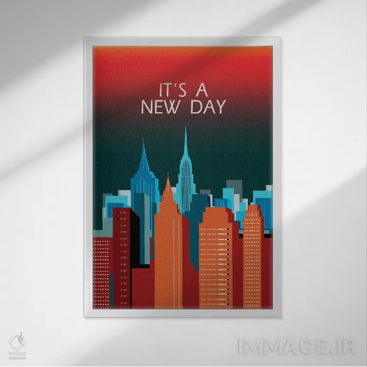 تابلو مدرن امروز روز تازه ای است اثر فانیتسا پترو - نمای قابدار سفید