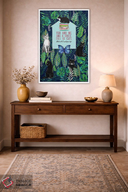 تابلو دکوراتیو تو و من و خانه ای پر از گربه ها اثر فانیتسا پترو - D2W