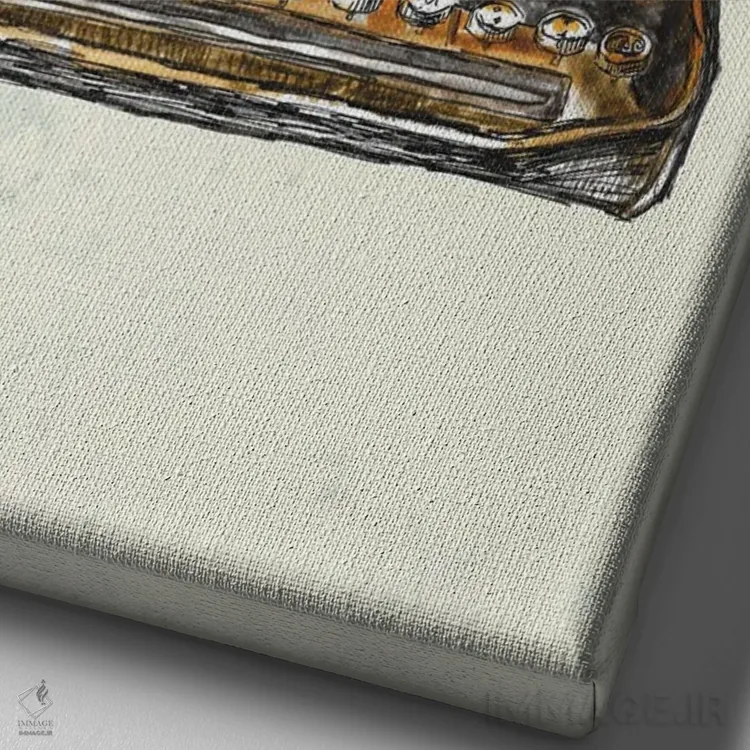 تابلو دکوراتیو ماشین تایپ قدیمی اثر فانیتسا پترو - نمای نزدیک بافت بوم