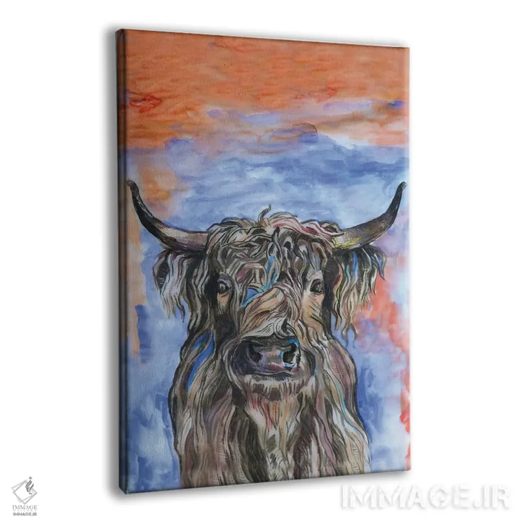 تابلو دکوراتیو گاو کوهستانی اثر فانیتسا پترو - نمای پرسپکتیو محصول