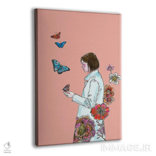 تابلو دکوراتیو پروانه ها و گل ها اثر فانیتسا پترو - نمای پرسپکتیو محصول