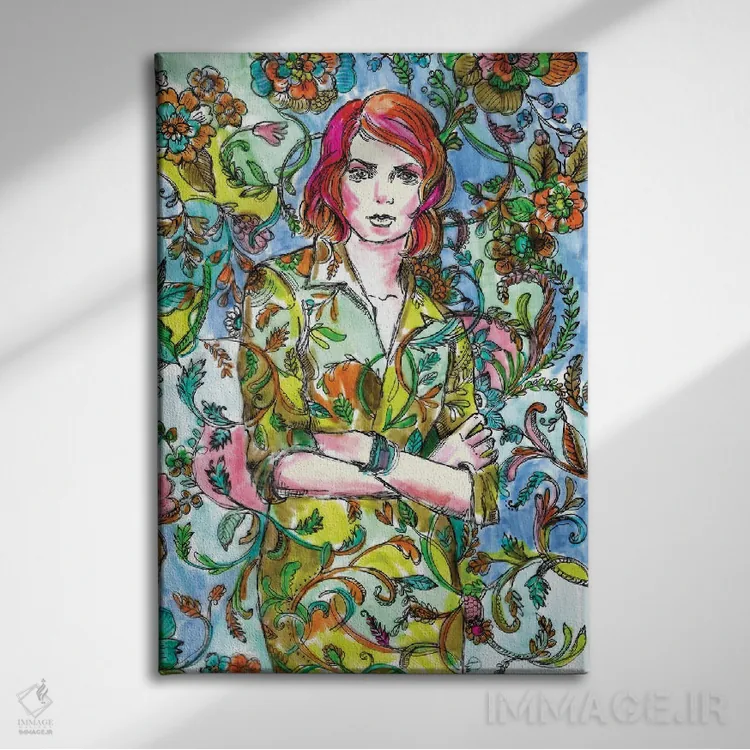 تابلو دکوراتیو لباس گلدار اثر فانیتسا پترو - نمای روبهرو روی دیوار