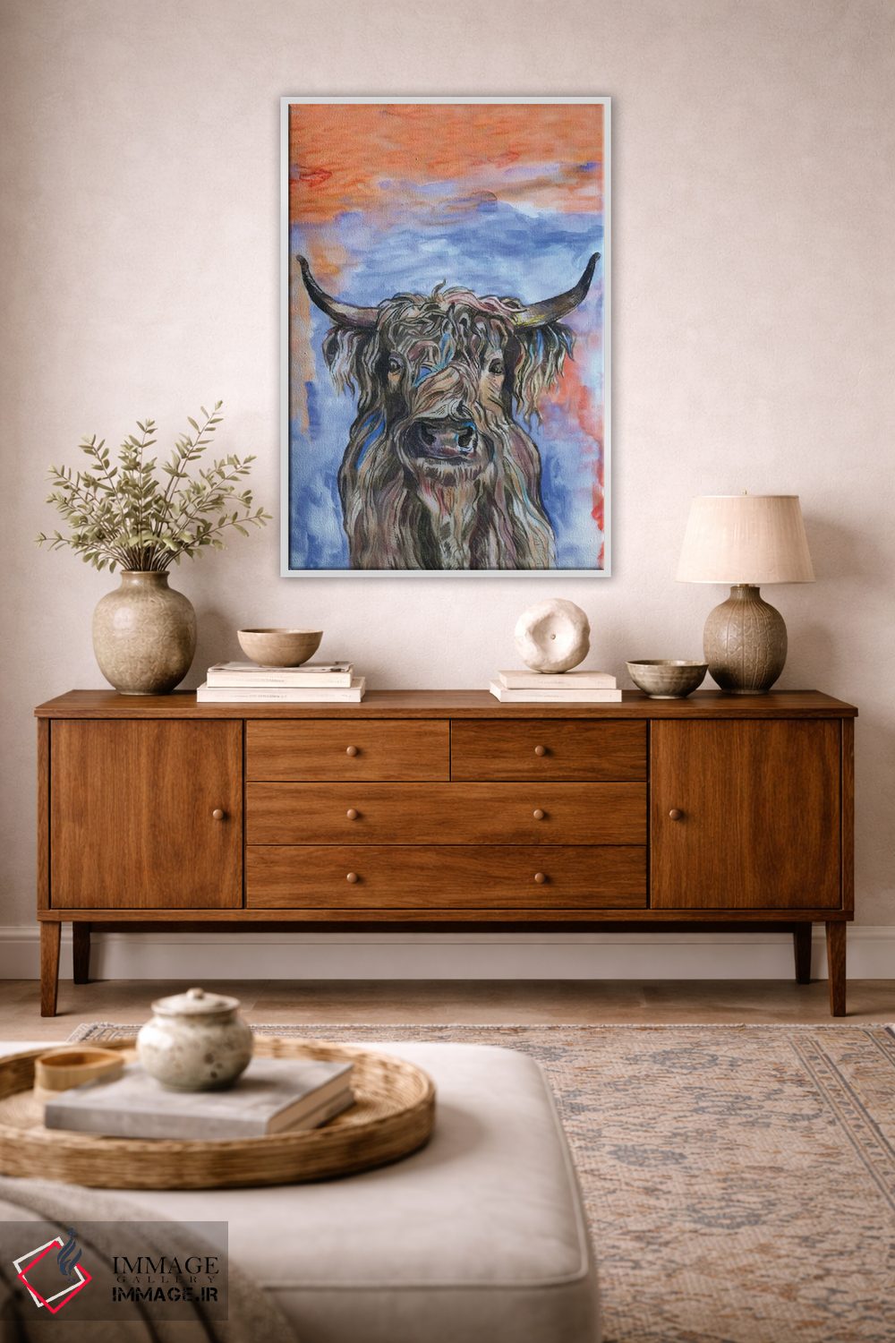 تابلو دکوراتیو گاو کوهستانی اثر فانیتسا پترو - D1W
