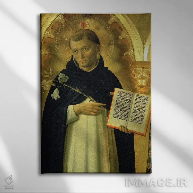 تابلو کلاسیک جزئیات سنت دومینیک، محراب پروجا، ۱۴۳۷-۳۸ اثر فرا آنجلیکو - نمای روبهرو روی دیوار