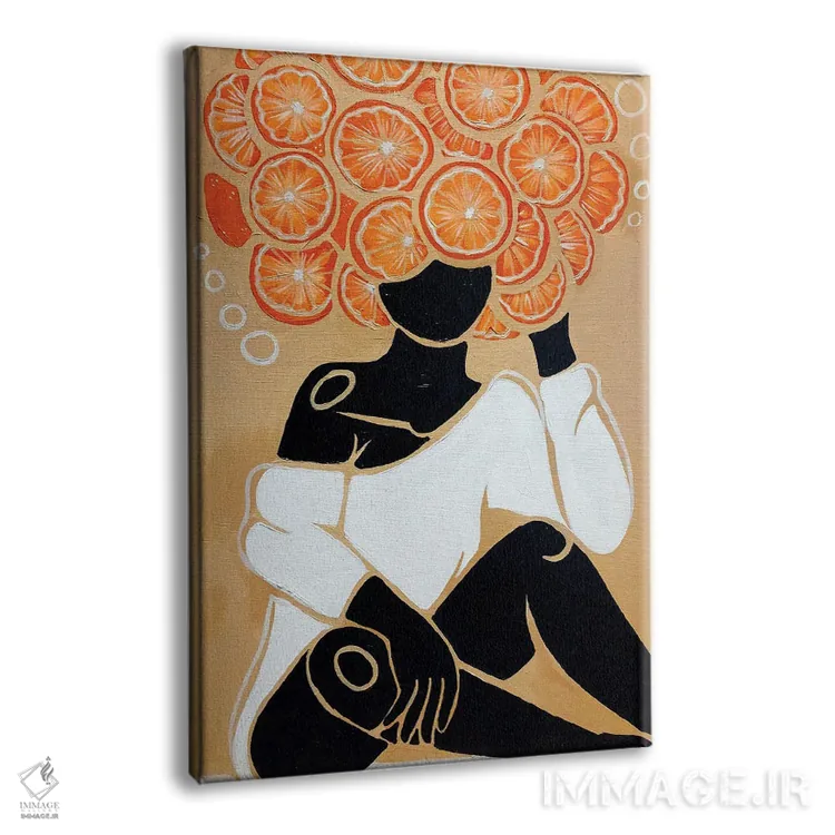 تابلو مدرن نارنگی اثر نیدیا دراز - نمای پرسپکتیو محصول