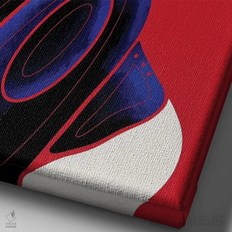 تابلو مدرن یاقوت کبود اثر نیدیا دراز - نمای نزدیک بافت بوم