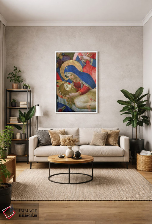 تابلو کلاسیک جزئیات مدونا در حال نگه داشتن عیسی، سوگواری بر پیکر مسیح، حدو… اثر فرا آنجلیکو - D1W