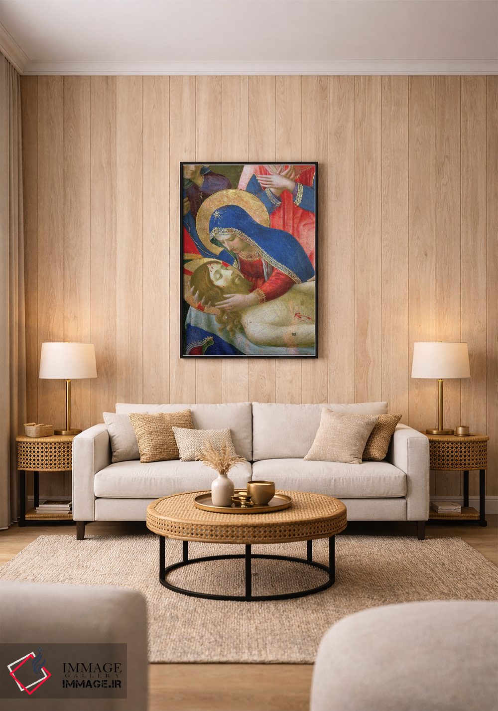 تابلو کلاسیک جزئیات مدونا در حال نگه داشتن عیسی، سوگواری بر پیکر مسیح، حدو… اثر فرا آنجلیکو - D2B