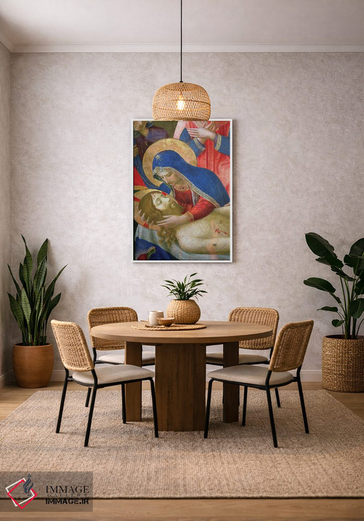 تابلو کلاسیک جزئیات مدونا در حال نگه داشتن عیسی، سوگواری بر پیکر مسیح، حدو… اثر فرا آنجلیکو - D3W