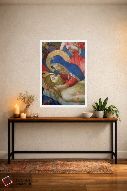 تابلو کلاسیک جزئیات مدونا در حال نگه داشتن عیسی، سوگواری بر پیکر مسیح، حدو… اثر فرا آنجلیکو - D4W