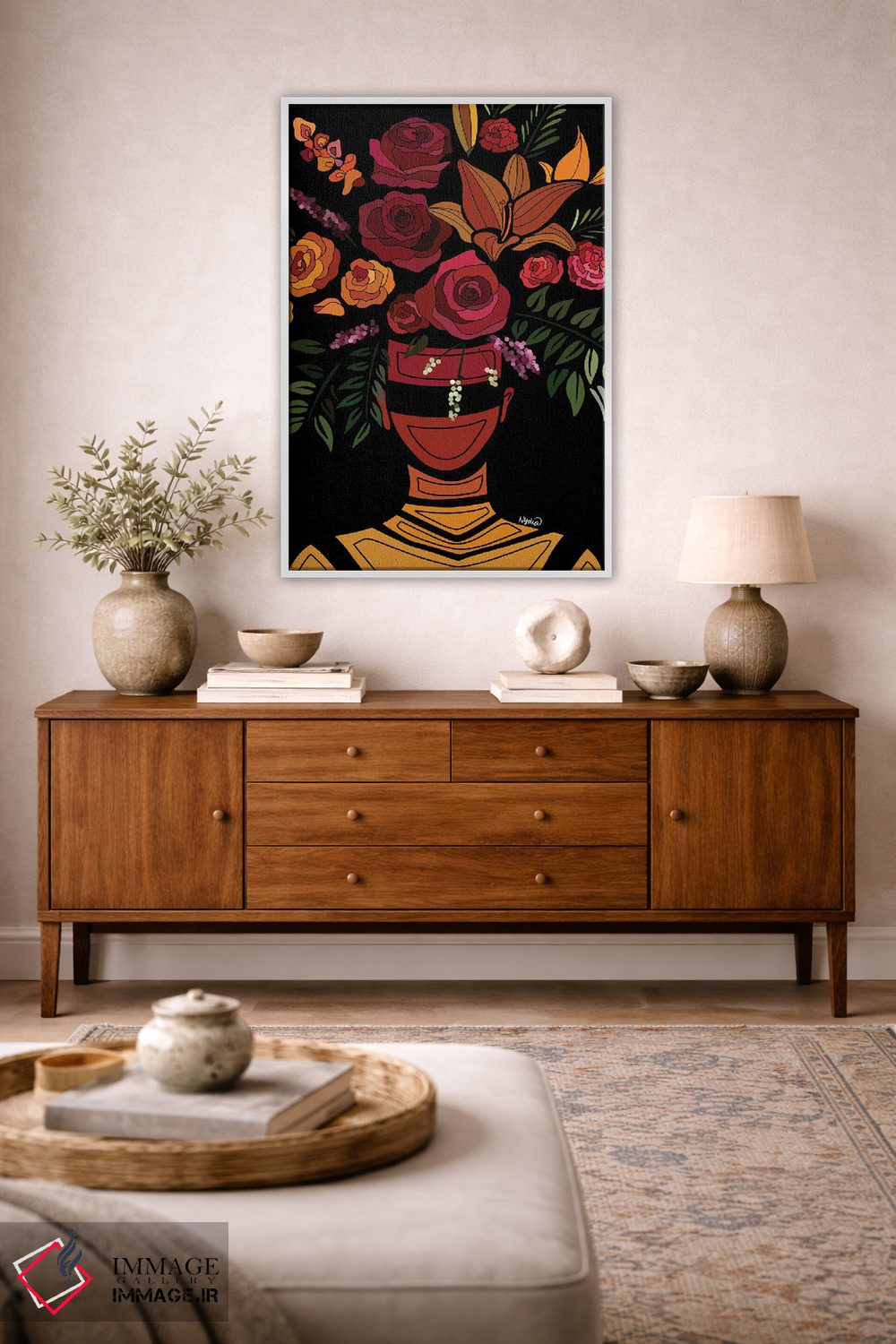 تابلو دکوراتیو گل های غروب آفتاب اثر نیدیا دراز - D1W